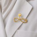 Personalized Stethoscope Name Brooch Pin – Custom Doctor & Nurse Name Badge
