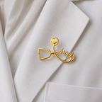 Personalized Stethoscope Name Brooch Pin – Custom Doctor & Nurse Name Badge