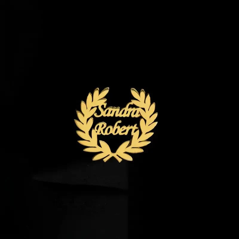 Personalized Emblem Name Brooch For Women