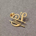 Personalized Initial Name Inlay Brooch