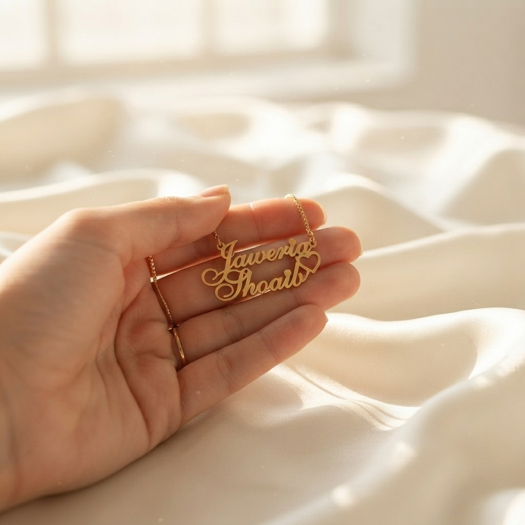 Vivace Heart Couple Name Necklace