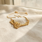 Butterfly Charm Heart Name Necklace