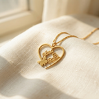 Butterfly Heart Script Name Necklace