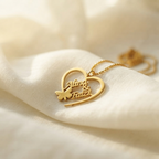 Butterfly Heart Script Name Necklace
