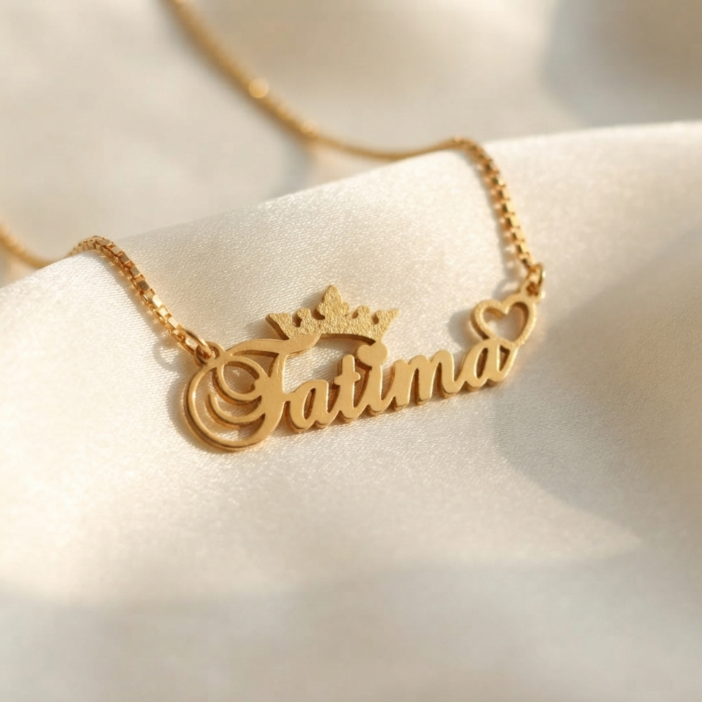 Shimmer Crown Name Necklace