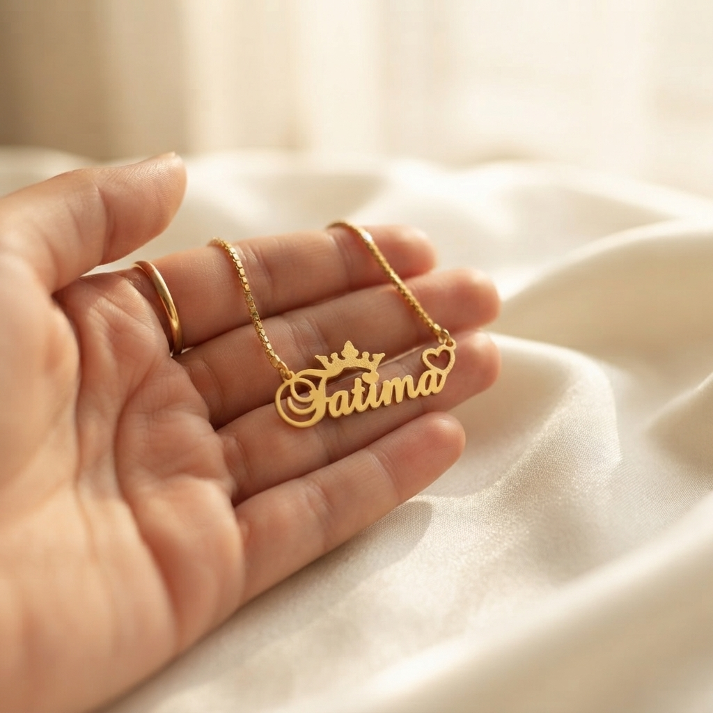 Shimmer Crown Name Necklace