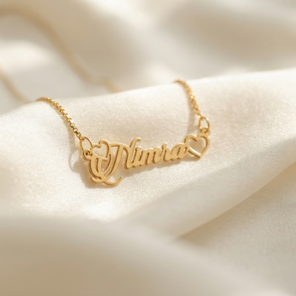 Tiny Hearts Name Necklace