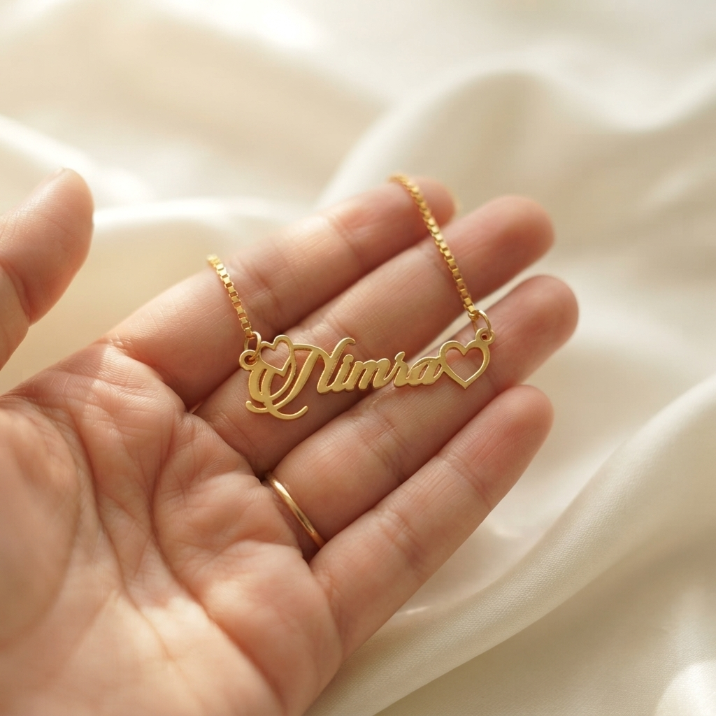 Tiny Hearts Name Necklace