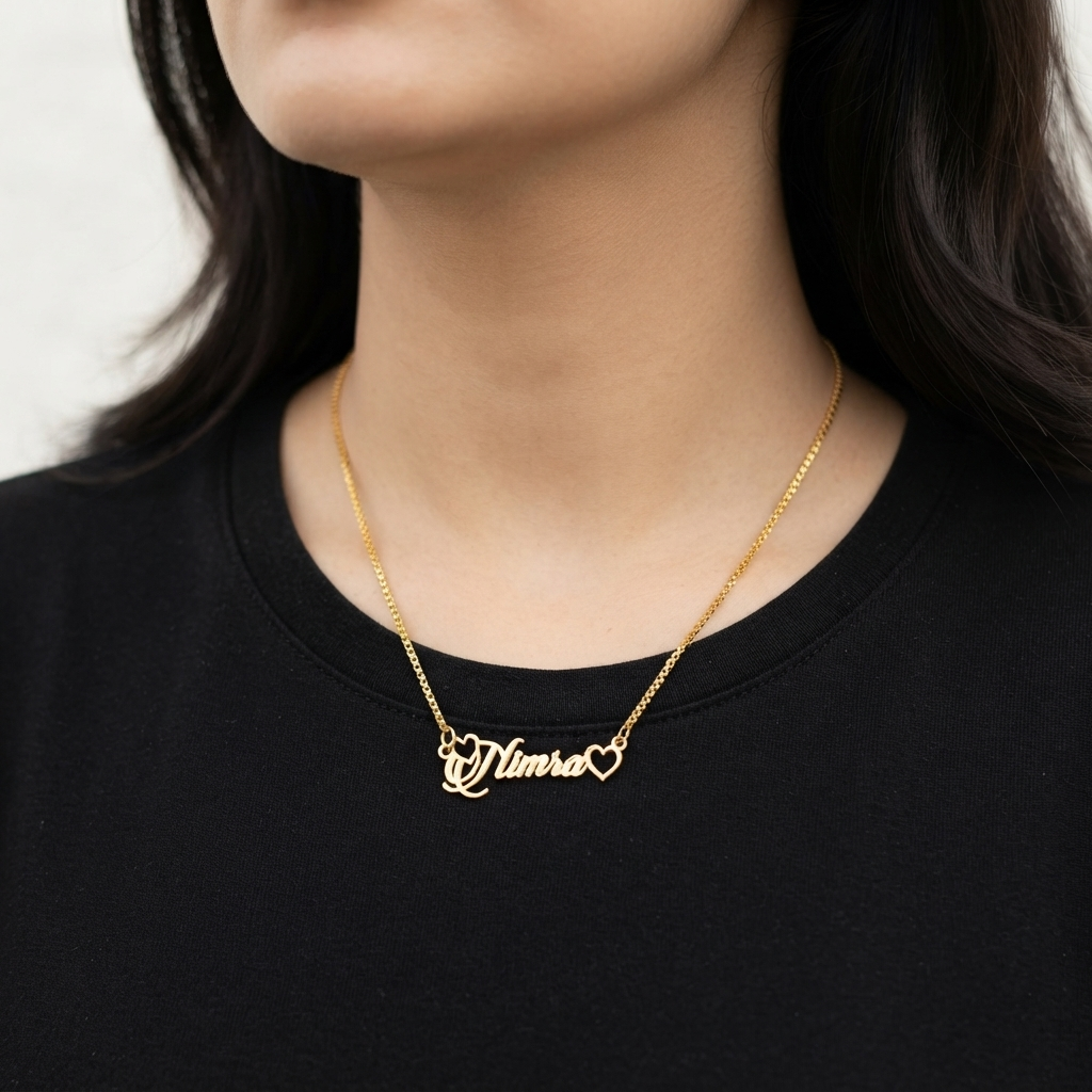 Tiny Hearts Name Necklace