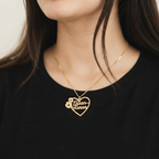 Floral Heart Name Necklace