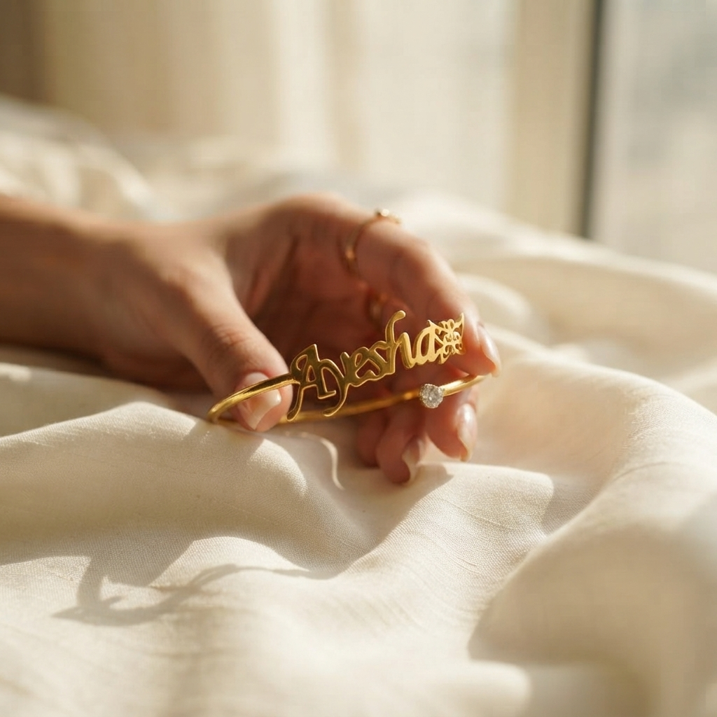 Mono Butterfly Personalized Name Cuff Bracelet