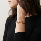 Mono Butterfly Personalized Name Cuff Bracelet