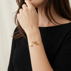 Arabic Pearl Personalized Name Cuff Bracelet