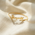 Cursive Butterfly Personalized Name Cuff Bracelet