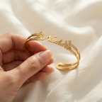 Twin Butterfly Personalized Name Cuff Bracelet