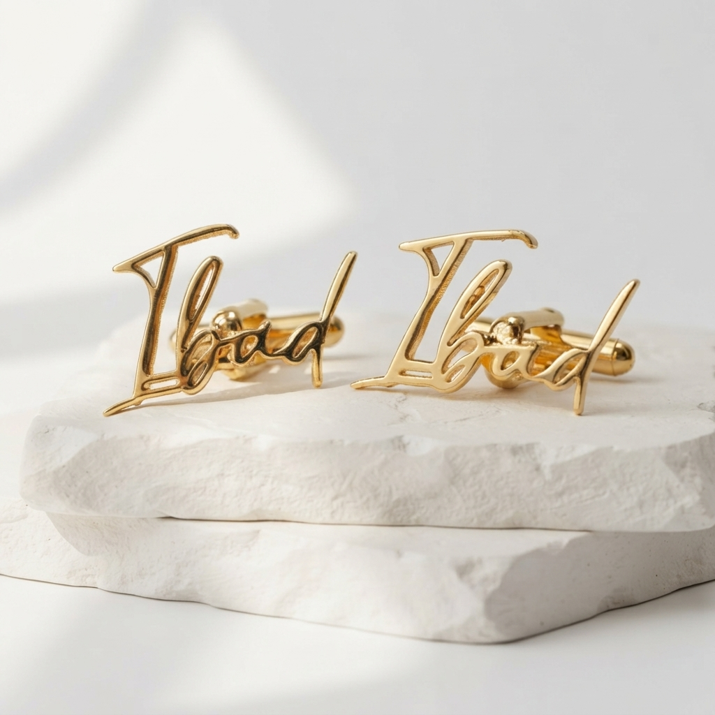 Cursive Name Cufflinks For Men