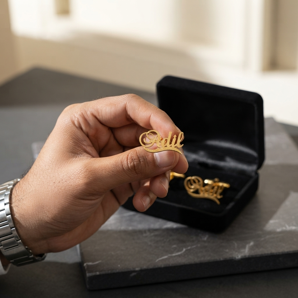 Motif Name Cufflinks For Men