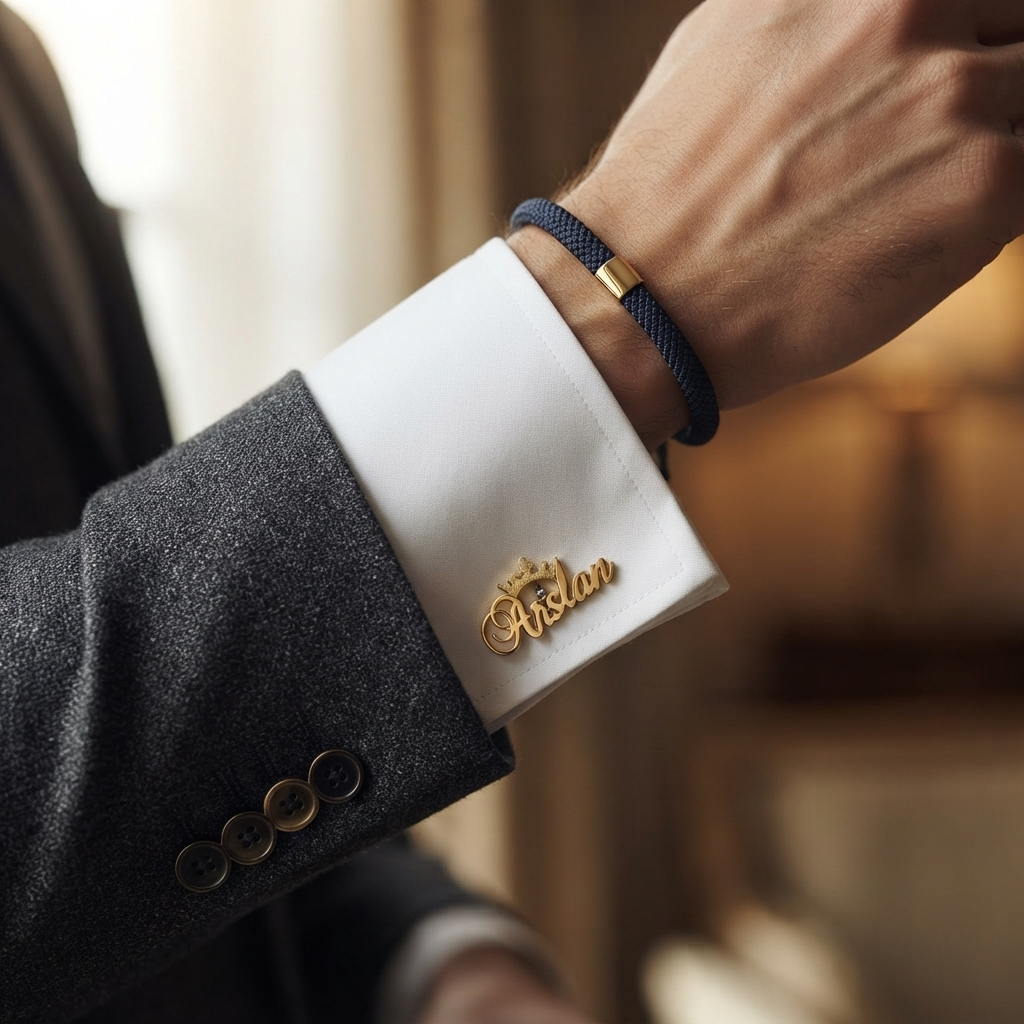 Crown Name Cufflinks For Men