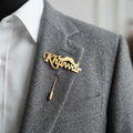 Personalized Mustache Name Brooch For Men