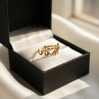 Initials Heart Name Ring For Women