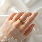 Initials Heart Name Ring For Women