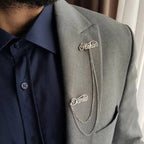 Personalized 2 Names Lapel Pin Brooch with Chain